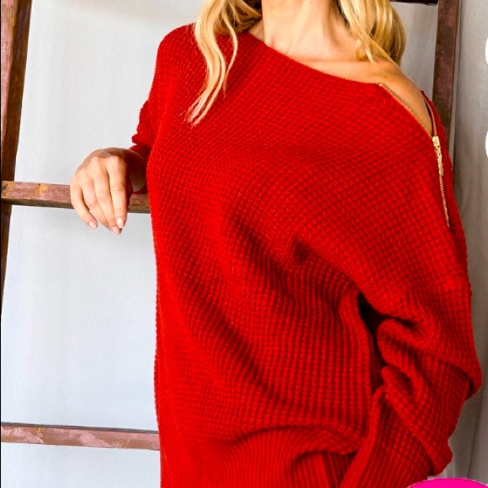 Plus zipper sweater